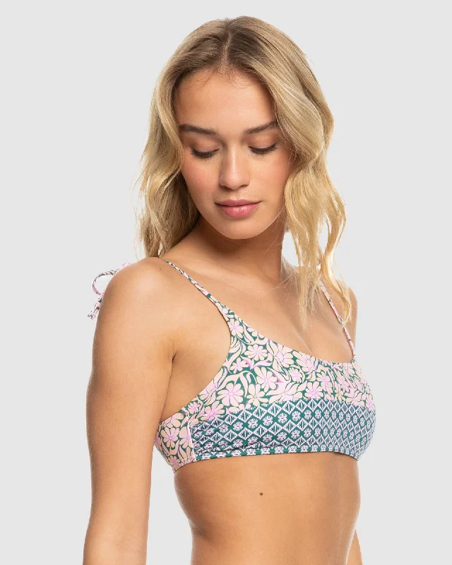 ladies bikini top slate teal -Womens Free Spirit Bralette Bikini Top