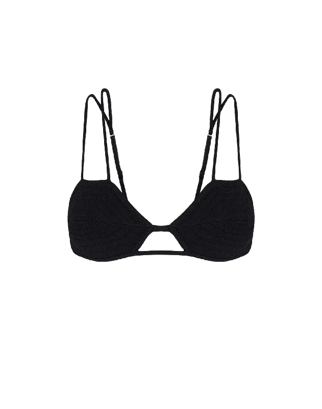 ladies bikini top rinse fast -Firenze Esther Parallel Tri Top - Black