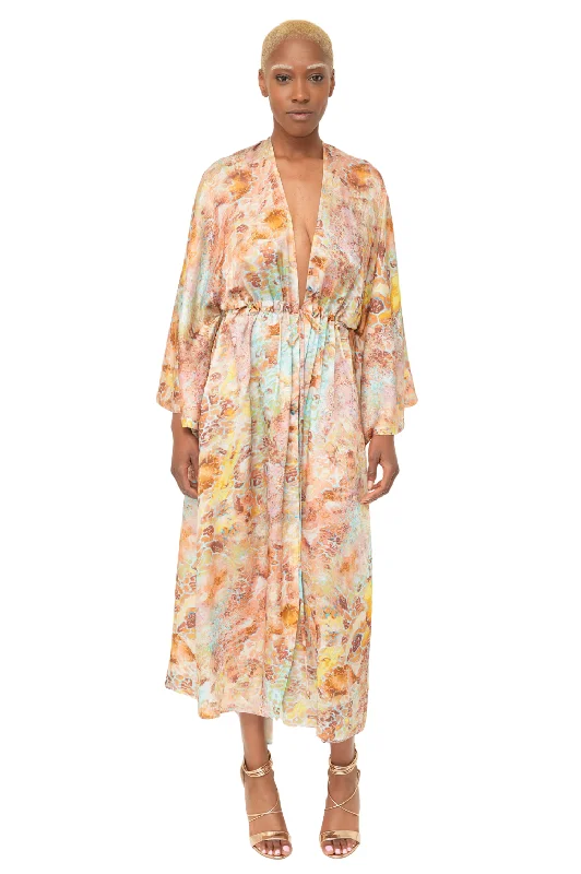 Women’s cover-up pool slide glow -Forio Print Robe Dress