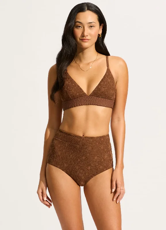 ladies bikini bottoms stark stretch -Marloe High Waisted Bikini Bottom - Tiramisu