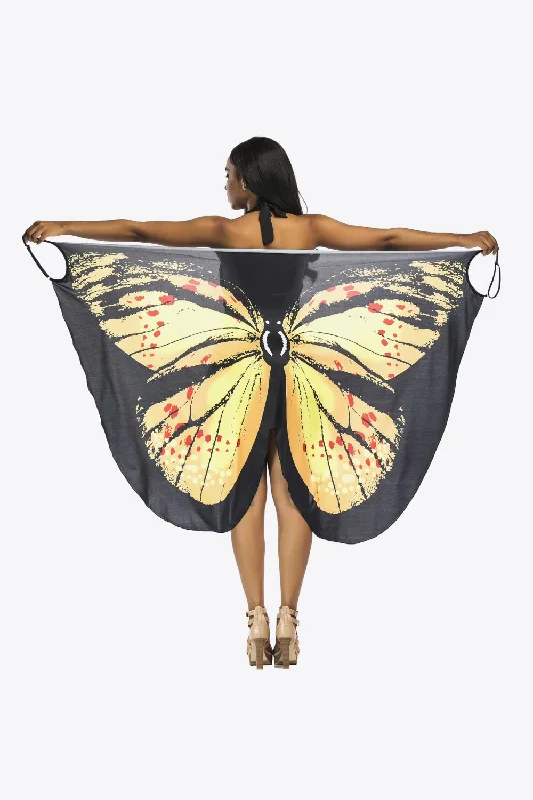 Women’s cover-up whimsical soft flair -Butterfly Spaghetti Strap Cover Up