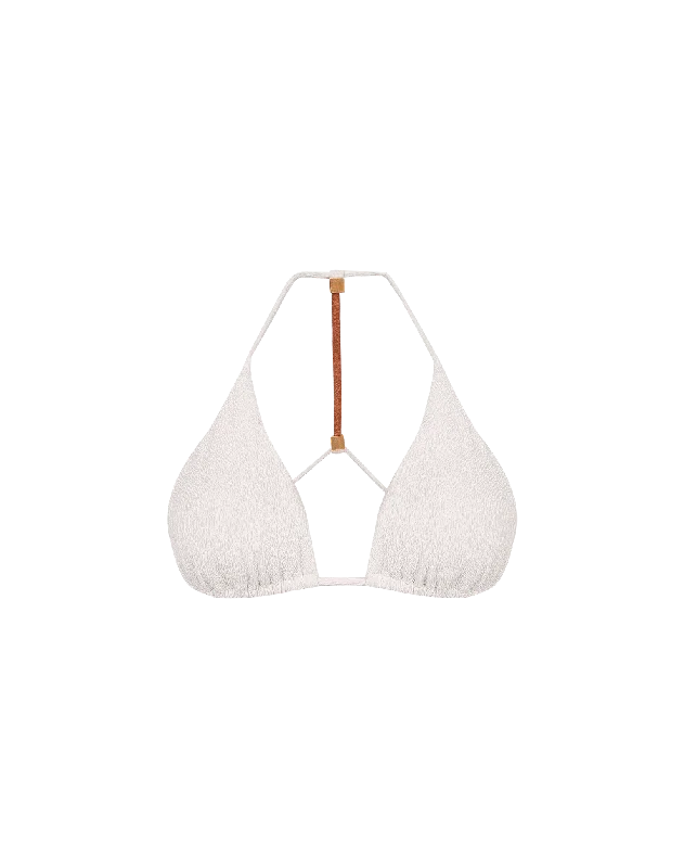 ladies bikini top whisper bands -Firenze Aika T Back Tri Top - White