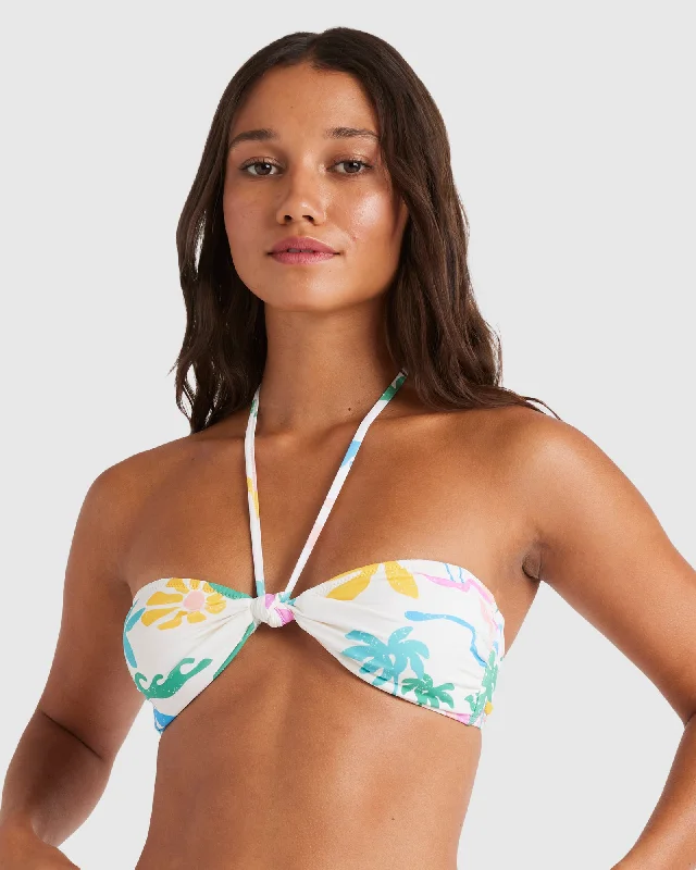 ladies bikini top bold dip -Womens Surfari Bandeau Bikini Top