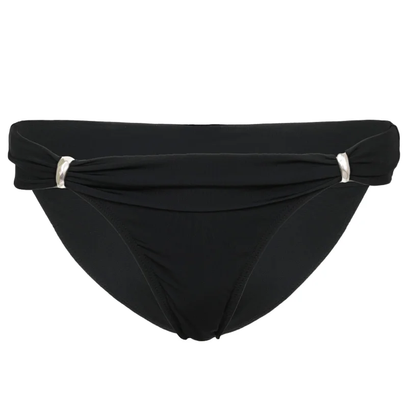 ladies bikini bottoms cool glow -Solid Matte Bia Bikini Bottom Full Black