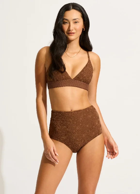 ladies bikini top breezy glow -Marloe Banded Bralette Bikini Top - Tiramisu