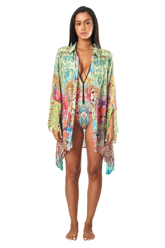 Women’s cover-up pool float flair -Easy Shirtdress Cover-Up