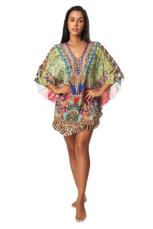 Women’s cover-up winter flair -Caftan Kaftan Dress Cover up in Viscose Silk