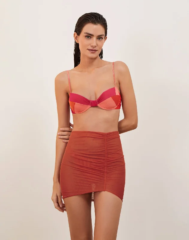 Women’s cover-up island luxe glow -Lynn Mini Skirt (exchange only) - Grapefruit