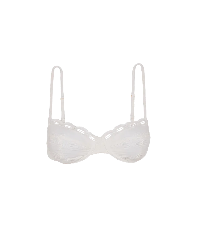 ladies bikini top flowy fit -Eyelet Naya Nissi Top - White