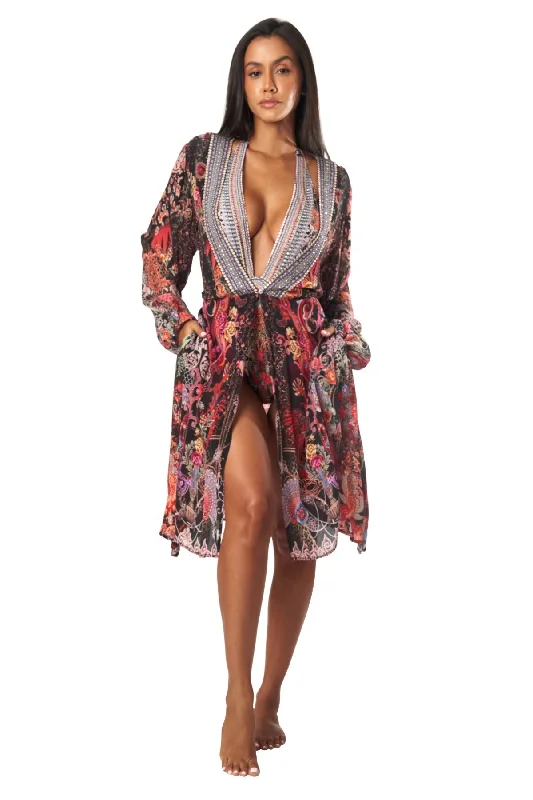 Women’s cover-up wrap sleek glow -Forest Festival Women's Midi Wrap Dresses