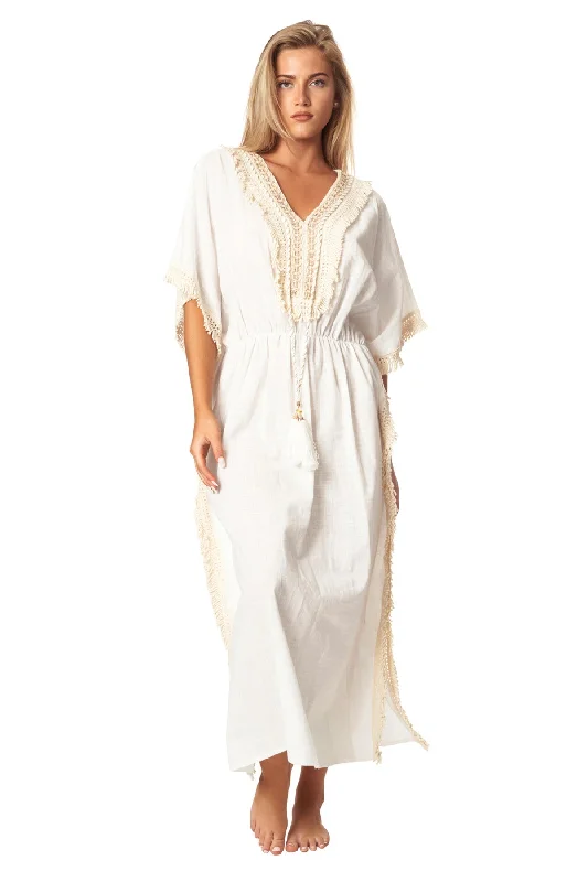 Women’s cover-up moonlight glow -Megan Coverup Maxi Caftan Dress by La Moda