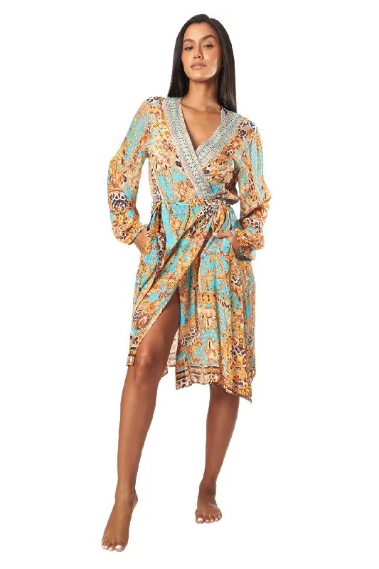 Women’s cover-up romantic flair -Future Eden Women's Midi Wrap Dresses