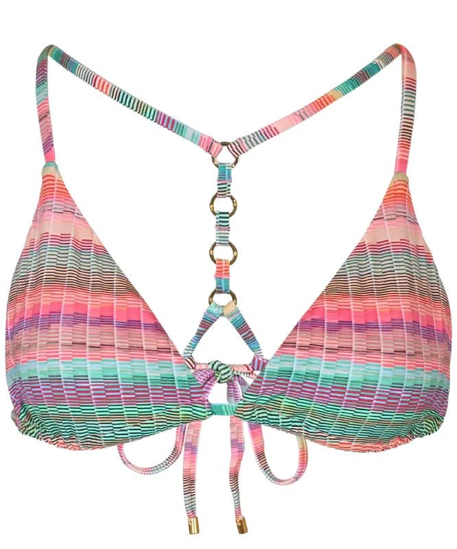 ladies bikini top locked straps -Amaya Chain Tri Top