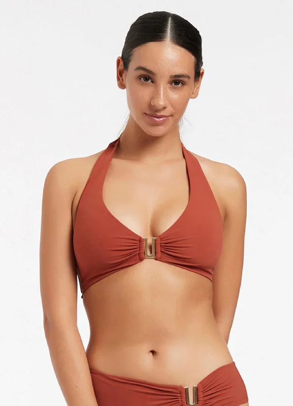 ladies bikini top summer shine -Jetset D-Dd Halter Top - Russet