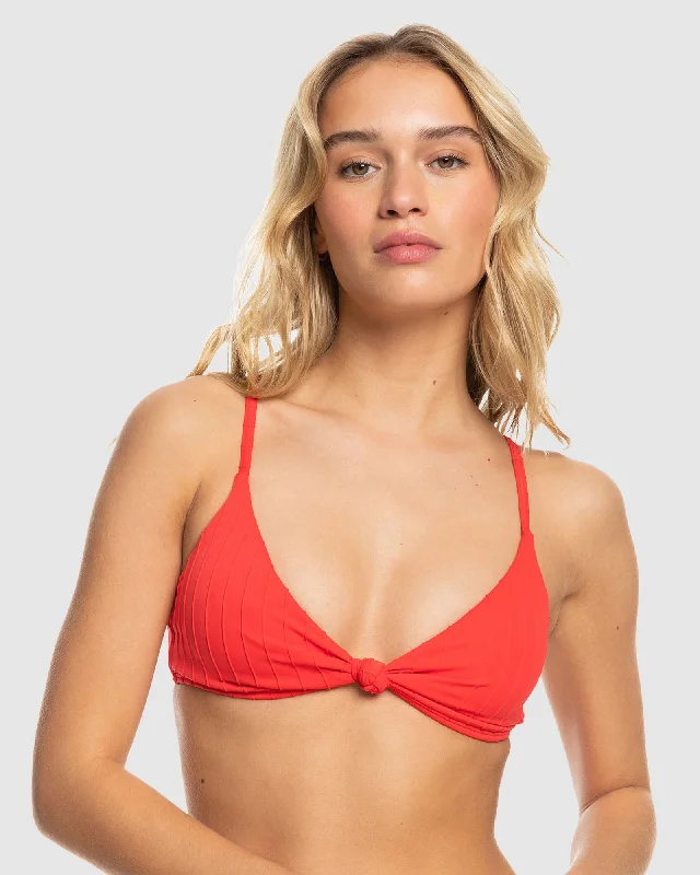 ladies bikini top icy glow -Womens Roxy Love The Surf Knot Bikini Top