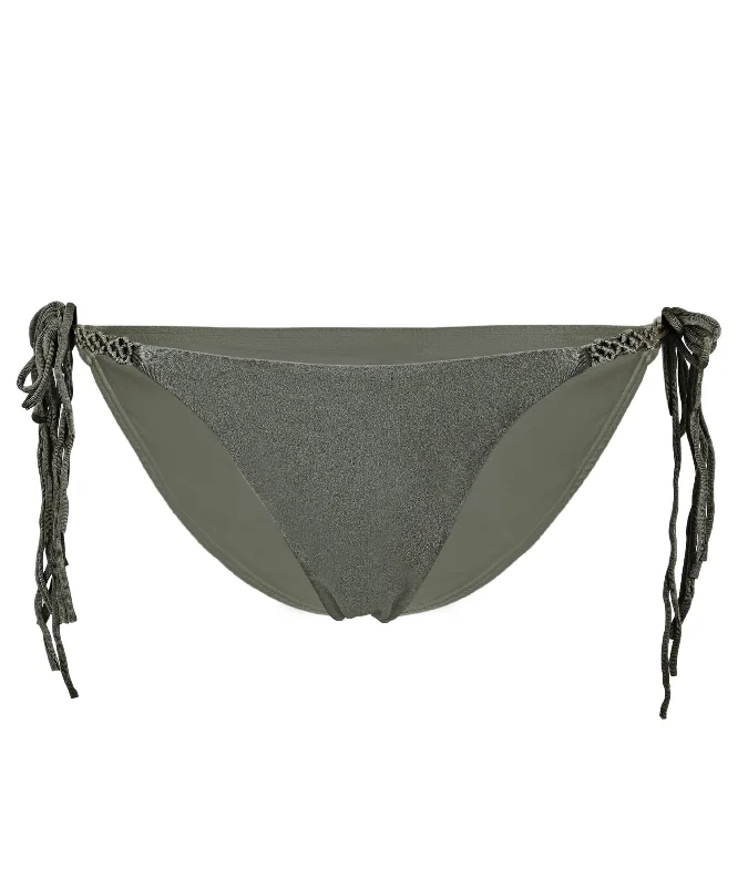 ladies bikini bottoms broad hips -Mila Tie Bikini Bottom Full Olive