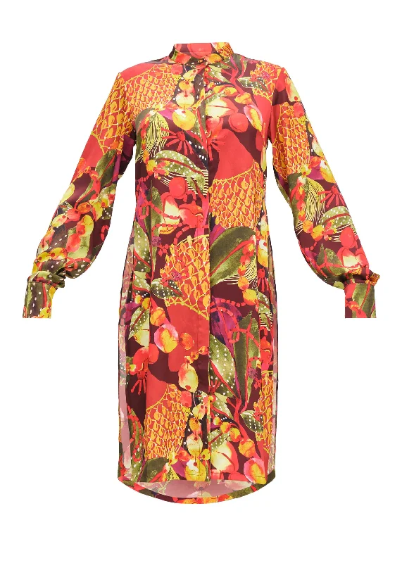 Women’s cover-up party glow -UCHI TUNIC - KOLA PRINT