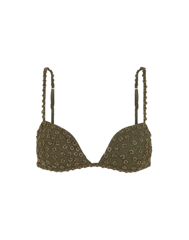 ladies bikini top snap closure -Firenze Nia Gabi Top - Evergreen