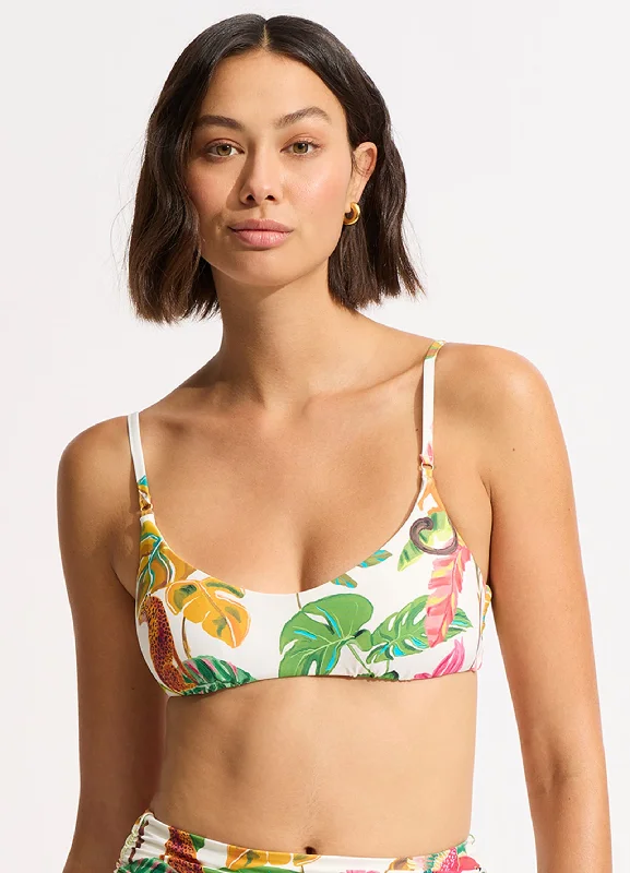 ladies bikini top UPF 50 -Tropica Bralette Bikini Top - Ecru