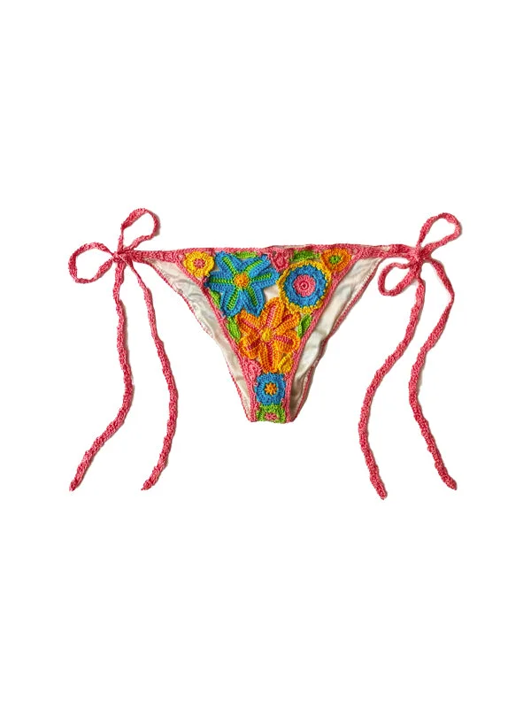 ladies bikini bottoms bloom swim -Rainbow Millefiori Bikini Bottom - Coral