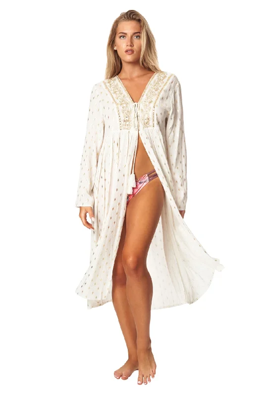 Women’s cover-up drawstring chic -La Moda Bohemian Kimono Cover Up | Boho Swimsuit Cover ups