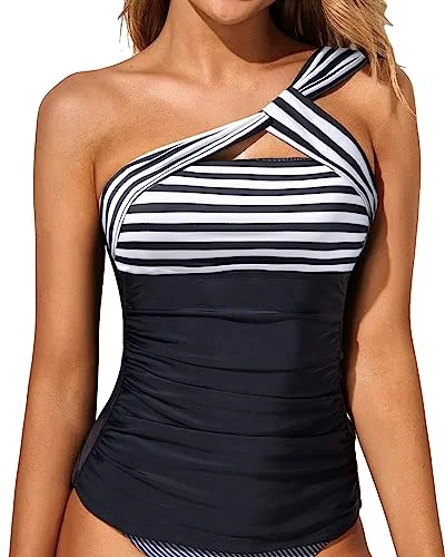 ladies bikini top fold slim -One Shoulder Bathing Suit Tops