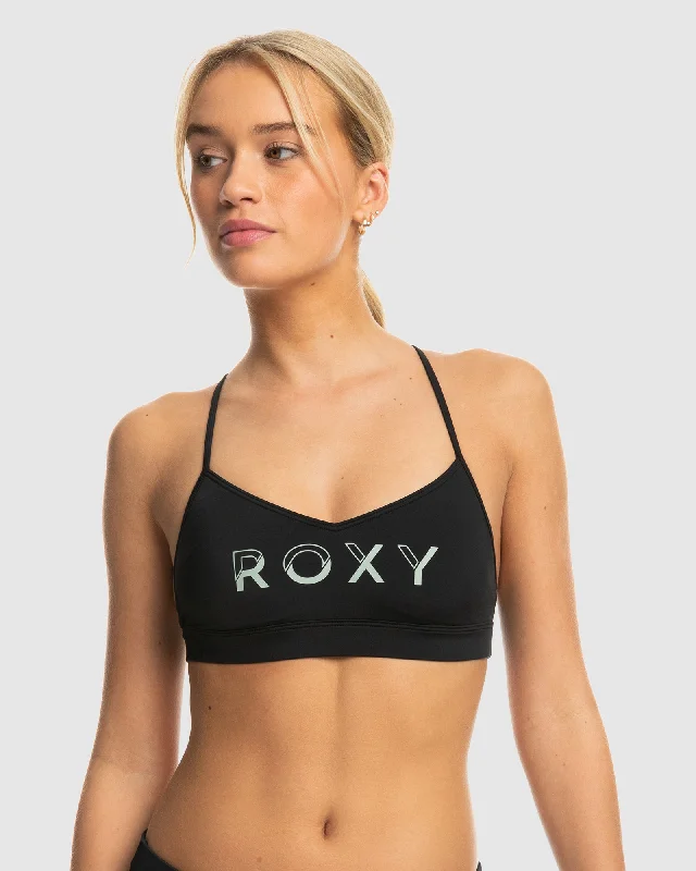 ladies bikini top blunt edge -Womens Roxy Active Bralette Sd Bikini Top