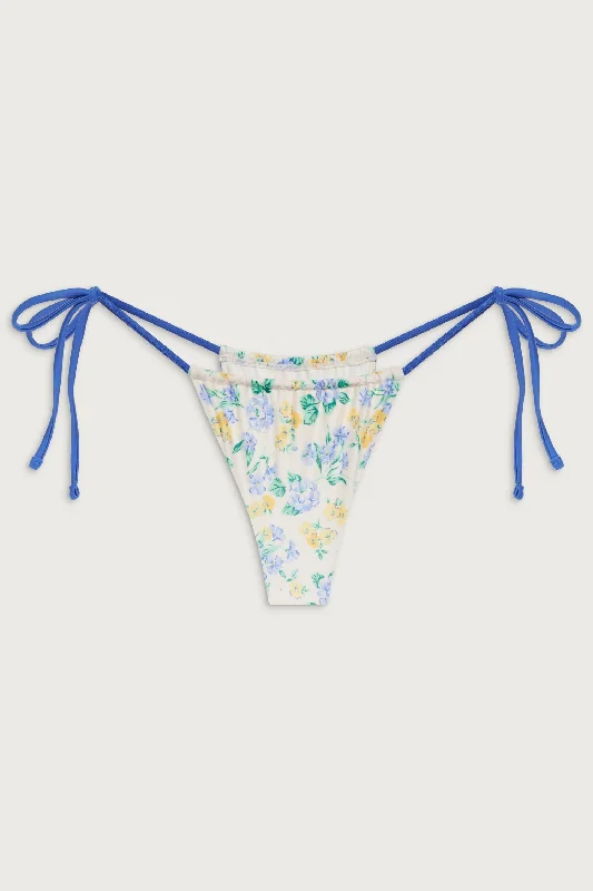 ladies bikini bottoms city swim -Tia Satin Tie Side Bottom - Coastal Floral