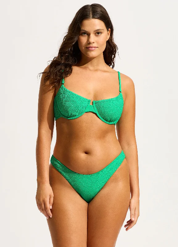 ladies bikini bottoms top dip -Sea Dive High Cut Rio Bikini Bottom - Jade