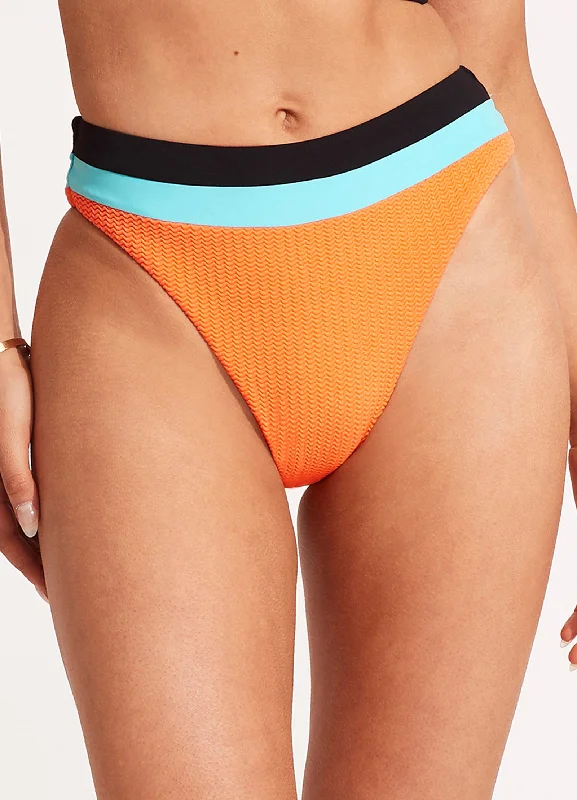 ladies bikini bottoms tiny treat -Slice Of Splice High Waisted Bikini Bottom - Tango