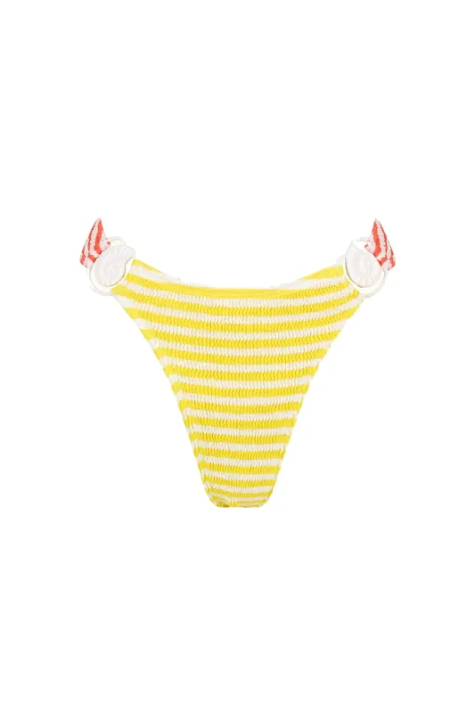 ladies bikini bottoms beach shine -Mango Bikini Bottom Coral Sunshine Stripe