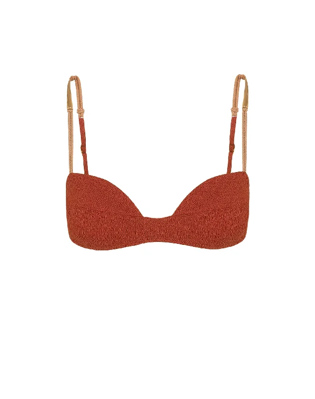 ladies bikini top extended crop -Firenze Mandy Amelia Top - Redwood