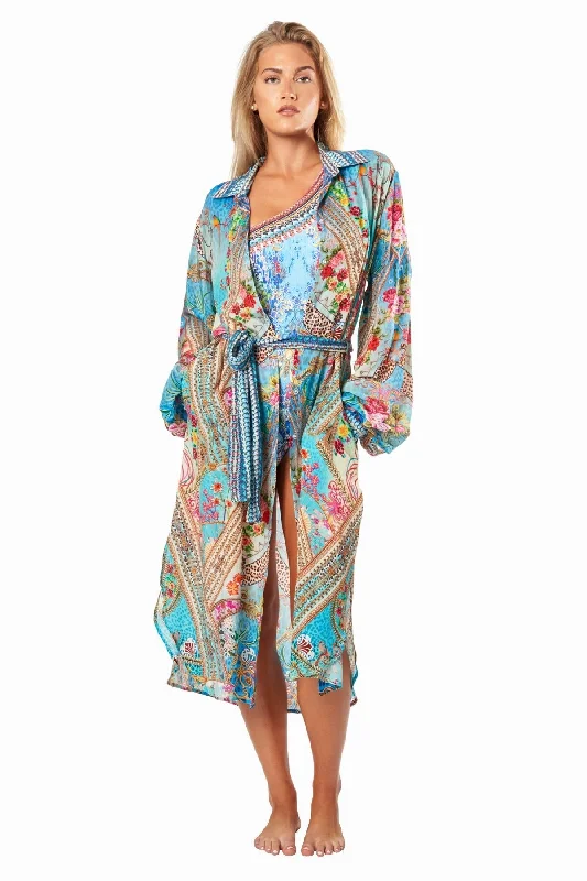 Women’s cover-up island glow -Queens Garden Easy Shirtdress Cover-Up