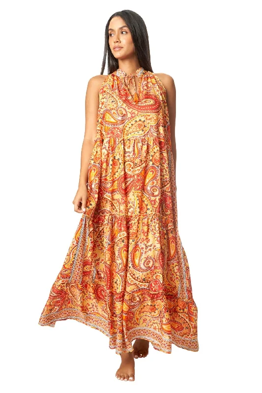 Women’s cover-up nautical chic glow -Boho Positano Maxi Dresses