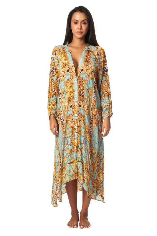 Women’s cover-up tropical soft flair -Future Eden Easy Button Front Cover-Up