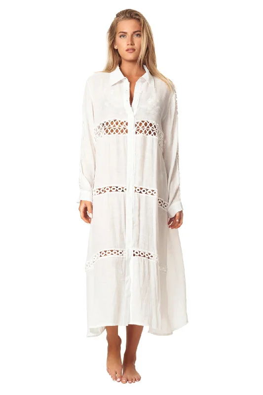 Women’s cover-up terracotta flair -Women Loose Long Sleeve Shirt Dress Swimsuit Cover Ups