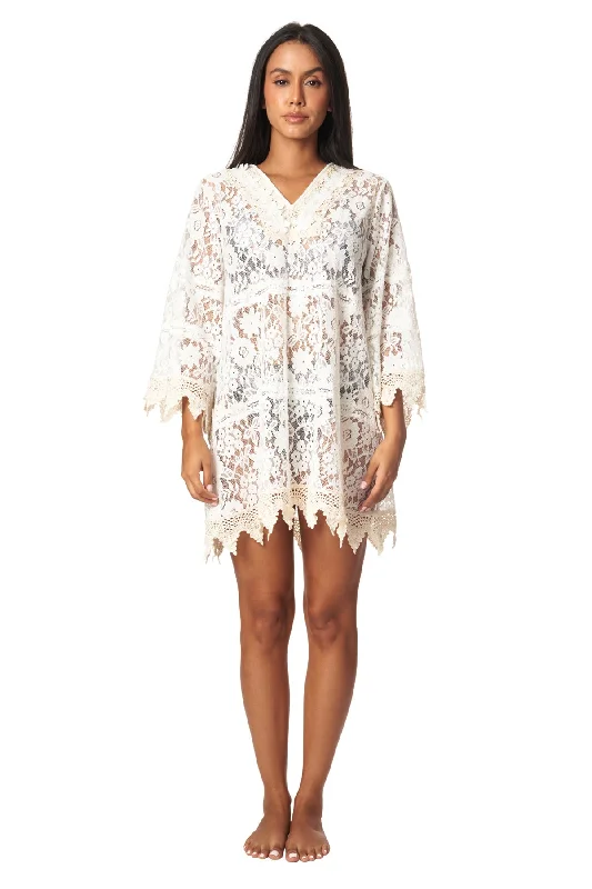 Women’s cover-up picnic glow -La Moda Crochet Lace Cover Up Beach Dress