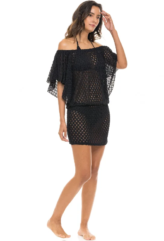 Women’s cover-up deep sea flair -BATWING DRESS - PYRITE SUN