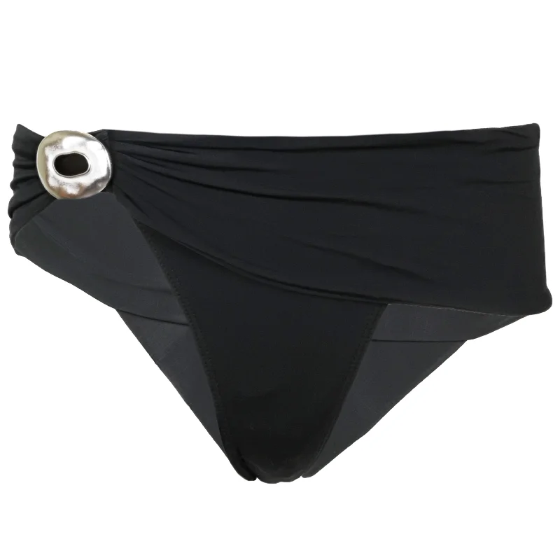 ladies bikini bottoms summer shine -Solid Sam Bikini Bottom Full Black