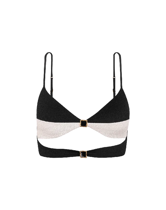 ladies bikini top past dip -Firenze Spencer Selena Top - Black