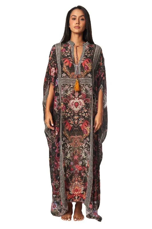 Women’s cover-up boho breezy flair -Dreamers Long Dress Boho Caftan Bohemian Resort Wear