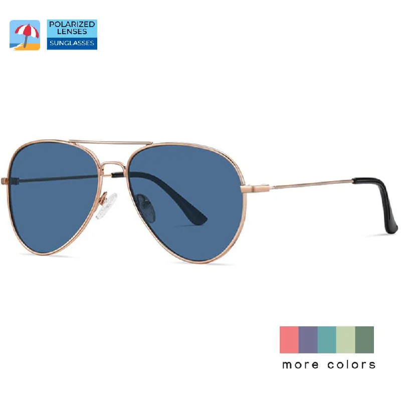 Women’s sunglasses navy timeless chic -Aviator Reverse Sunglasses Classic Pilot Metal Frame Polarized 100% UV Protection Inverted Concave Lenses Unisex 57 Eyesize Shades