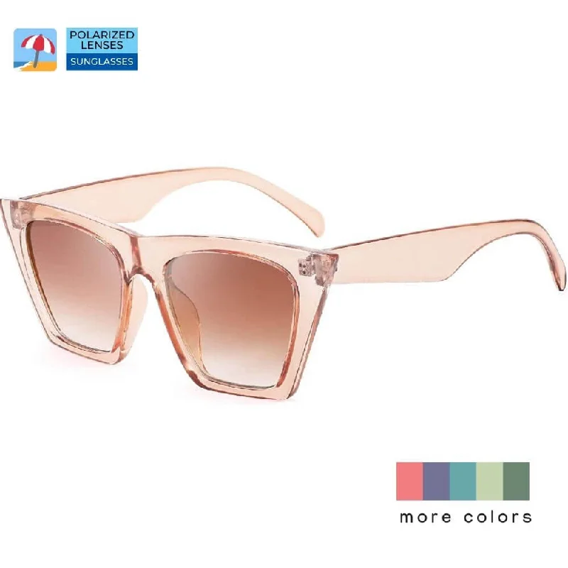 Women’s sunglasses barbecue flair -Vintage Cateye Polarized Women Sunglasses Trendy Oversized Frame