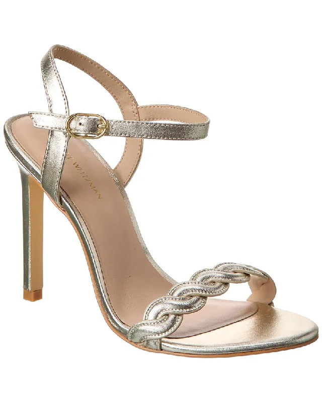 Women’s sandals striped velvet chic -Stuart Weitzman Dancer Twistie 100 Leather Sandal