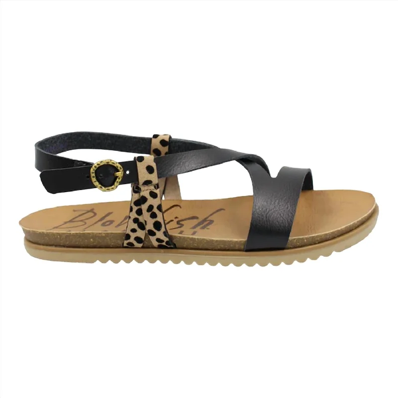 Women’s sandals polka dot suede flair -Women's Mercury Sandals In Sand Pix Leopard,black