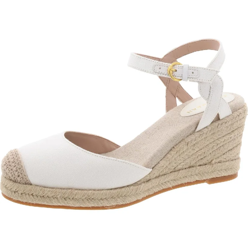 Women’s sandals quilted leather flair -Womens Ankle Strap Platforms Espadrilles