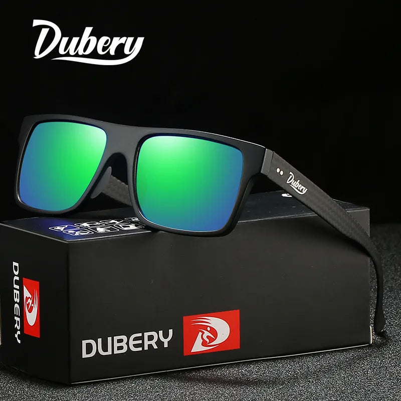 Women’s sunglasses online sleek flair -DUBERY Carbon Fiber Sunglasses Vintage Polarized Men's Sun Glasses For Men Driving Black Square Oculos Male 6 Colors Model 500