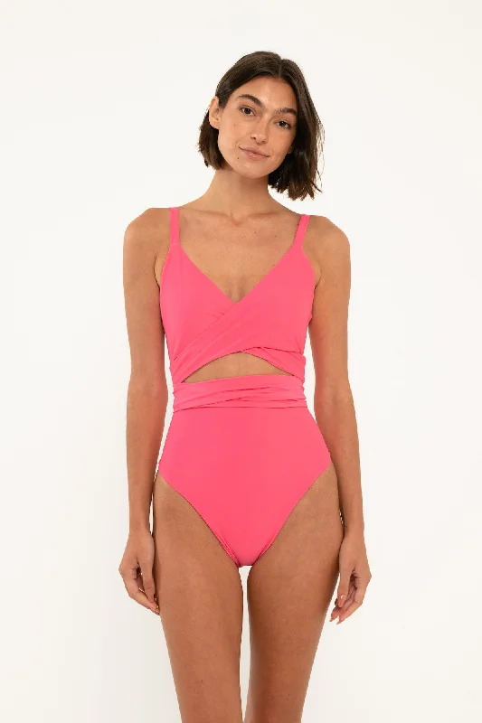 ladies one-piece swimsuit beach vow -Amelia One Piece // Dark Coral