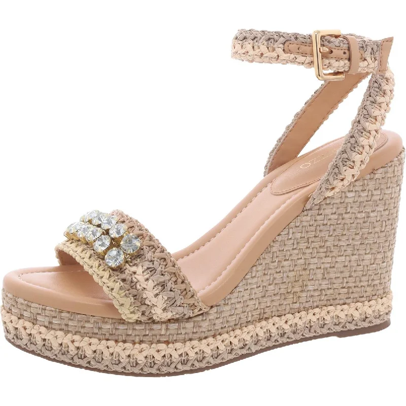 Women’s sandals flowy suede glow -Tranca Womens Ankle Strap Rhinestone Platform Sandals