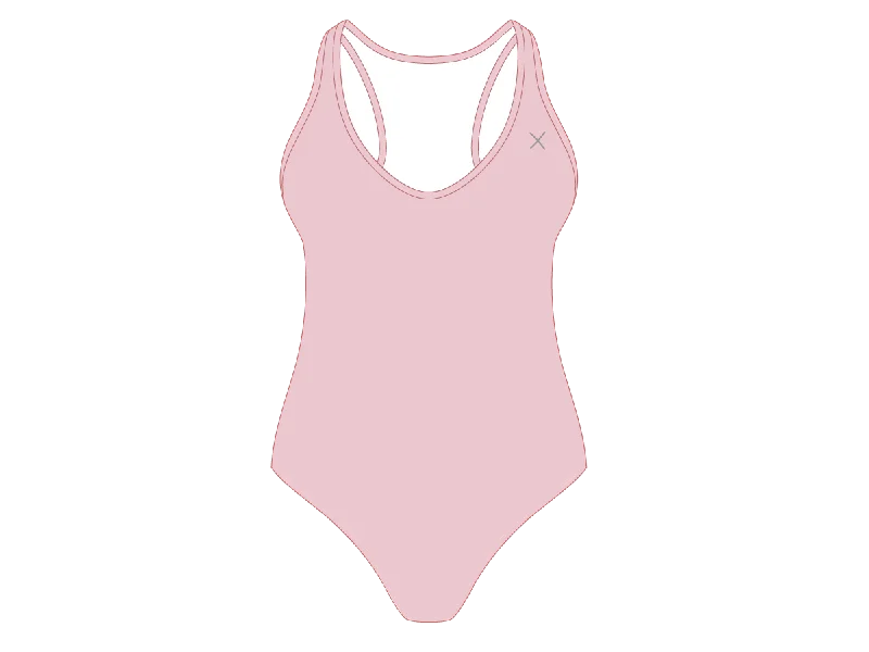 ladies one-piece swimsuit locked straps -Dirty Pink Cayman One-Piece